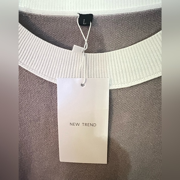 NWT/ NEW TREND LADIES LONG SLEEVE TOP, SIZE L, TAUPE IN COLIOR - Picture 2 of 3